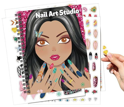 Dottduya Girls Sticker Book - Nail Design Sticker Book - Fingernail Design Toy Painting Activities Set for Nursery Home Teenagers Adults
