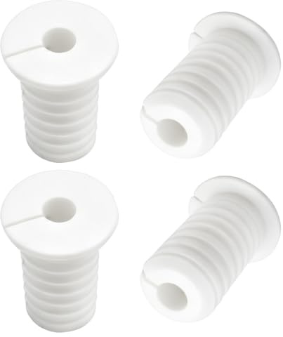 4er-Set weiße Kabeldurchführungen, 3/4 (19mm) Kabel Wanddurchführung, Rutschfeste Tisch-Kabeldurchführung für Ethernet, TV, Stromkabel, Kabelmanagement, Wasserdichte Kabeldurchgang-Abdeckung