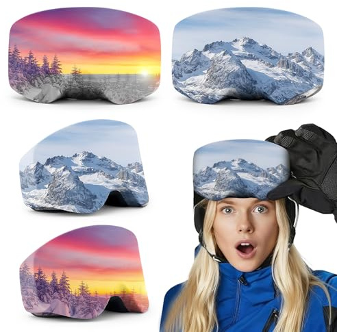 Alitree 2er Set Skibrillen Schutz Überzug, Goggle Schutz Cover, Skibrillenschutz Überzug, aus Mikrofaser, (One Size), vor Kratzern & Staub, Skibrille Schutzhülle, für Ski & Snowboard, Après-Ski