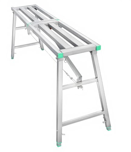 Folding Hop Up Work Platform Scaffolding Platform Aluminium Folding Platform ladder Step Ladder Stool for Home, Office, Workshop and Garage Maximum Load 175 KG (120CM)