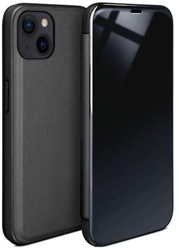 moex Dünne 360° Handyhülle passend für iPhone 15 | Transparent bei eingeschaltetem Display - in Hochglanz Klavierlack Optik, Anthrazit