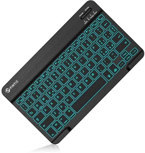FINTIE 10 Wireless Bluetooth Portatile Tastiera per iPad e Android Tablet | [Layout Italiano QWERTY] Rechargeable Tastiera Sottile per Tablet Samsung Galaxy, Lenovo, Huawei/Honor Pad, Retroilluminata