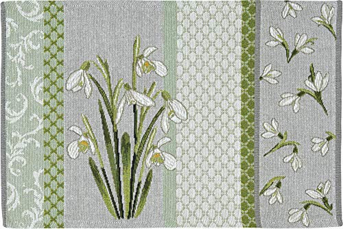 Sander Tischset Snowdrops 2er-Pack Gobelin grün-grau Größe 32x48 cm