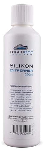 Fugenboy® Silikon-Entferner flüssig 250 ml | Deutsche Herstellung | Effektiv Reste von Silikon entfernen | Silikonfugen-Entferner & Silikon-Löser für Fliesen, Acryl, Glas, Plastik, Textil & mehr