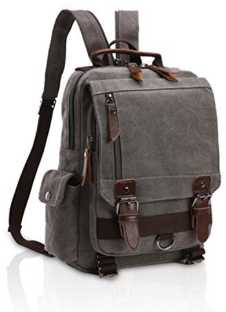 FANDARE Retro Klein Tagesrucksäcke Brusttasche Sling Bag Herren Rucksack Damen Schulranzen Leinwand Schulrucksack Schultertasche Umhängetasche Sporttasche für Schule Freizeit Reise Business Joggen