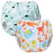 Teamoy Pañales bañadores Reutilizable, Pañal Bañador (2 piezas) Pañal de natar Pantalones de entrenamiento, Polar Bear + Animal