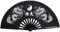 Chinese Fan Tai Chi Kung Fu - Ventilador plegable de bambú con diseño de dragón y fénix (negro)