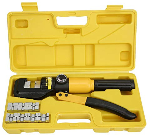 8-Tonnen-Hydraulikklemme Handklemme Crimpzange Fein-Kabelklemmenblock Mit 16 Crimp-Matrizen 4-70mm2 für Draht- und Kabelverbindungen