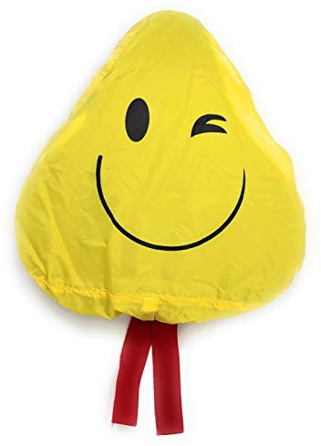 Bunter Sattelbezug Sattelschutz Satteldecke Fahrrad Sattel Überzug, wasserfest (Gelb mit Smiley)