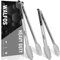 Walfos Locking Kitchen Tongs - 30cm and 43cm Heavy Duty BBQ Tongs, Stainless Steel and Non-Slip Heat Resistant Handle - Great for Cooking, Turning and Barbecue (Set of 2)