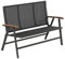 Dehner Klappbank Colmar, 2-Sitzer, ca. 128x 99 x 61.5 cm, aus FSC® - zertifiziertem Teakholz / Aluminium / Textilene, grau