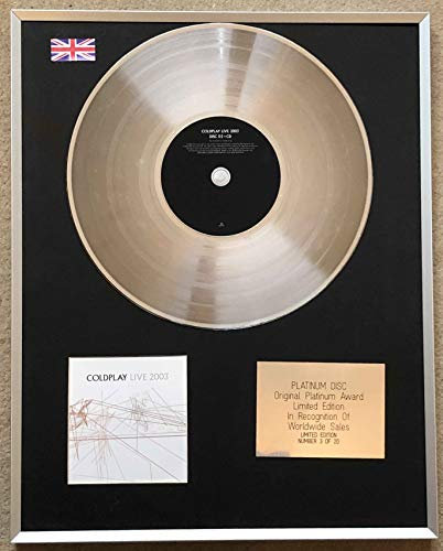 Century Music Awards - COLDPLAY – Limited Edition CD Platinum Disc – LIVE 2003