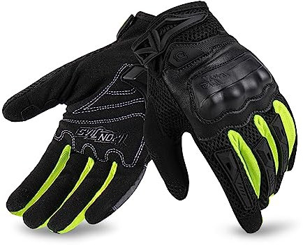 IRON JIA'S Motorradhandschuhe Herren Sommer Touchscreen weich atmungsaktiv und bequem geeignet für Motorradfahren Bergsteigen Wandern und andere Outdoor-Sportarten Grün-XL