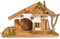 Riffelmacher & Weinberger Weihnachtskrippe Buchsalm mit LED Laterne 78089-40x24x19cm | Stall Holzkrippe