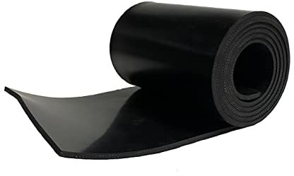 Gummistreifen 200mm (20cm) breit mit Gewebeeinlage, Länge von 1m bis 10m, Stärke: 3mm bis 10mm Vollgummi Hartgummi Gummirolle Gummileiste (Gewebe 3mm Stärke, 1m x 20cm)