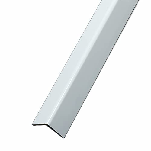 BESNUT Wand-Eckenschutz, selbstklebend, beige/schwarz/weißer Eckenschutz for Metall-/Fliesen-/Glaswände, 2 cm breit, lang 1/1,2/1,5/1,8/2/2,4 m (Color : White, Size : 2.4m)
