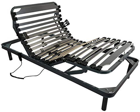 Somnia Descanso - Letto elettrico articolato rinforzato multi-zona Pro 5 piani, sospensioni Hytrel, affidabilità e robustezza, motore tedesco, grigio, 90 x 190