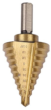 Uinfhyknd Brocas de taladro paso a paso, acero de velocidad 10 pasos de 1/4 a 1-3/8 pulgadas