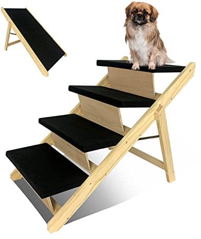 ACXIN 2 in1 Haustiertreppe Hunderampe Hundetreppe Auto Klappbar Rampe Hund Hundetreppe für Bett Sofa Auto Kleine Hunde und Große Hunde