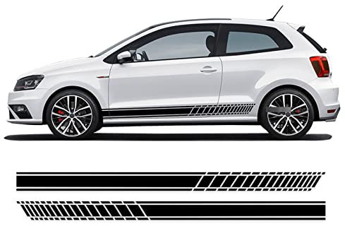 NIAVIS 2 Stück Racing Sport Seitenstreifen Rock Aufkleber, für VW, für Golf 5 6 7 8 Scirocco Polo CC Tiguan Arteon UP Passat ID4 Taos