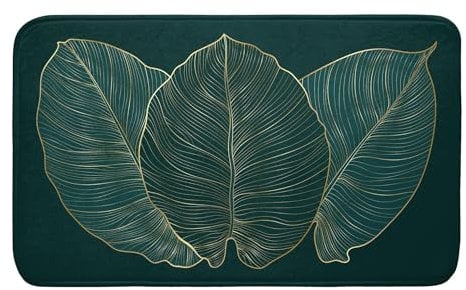 Douceur d'Intérieur, Tapis de Bain (45 x 75 cm) Jade, Microfibre Imprimée