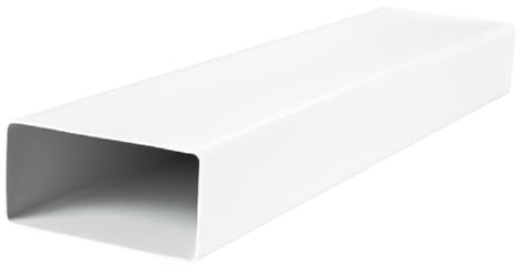 VENTS Flachkanal 90x220mm PVC Lüftungskanal 0.5m Lang Flache Luftkanal Rechteckiger Flachkanalsystem PLASTIVENT Rohrverbindung, 90x220mm/50 cm (FLACHE LUFTKANAL, 90x220mm/500mm)