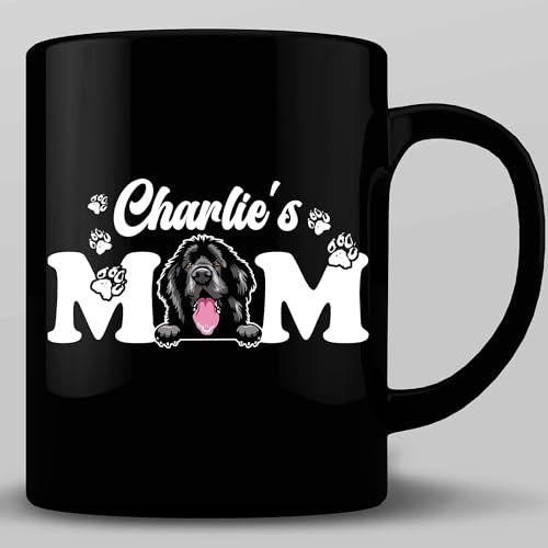 HOSALA - 325 ml - Tasse à café personnalisée Dog Mom Terre-Neuve, tasse à café Best Dog Mom - Tasse cadeau personnalisée avec nom de chien pour propriétaire de Terre-Neuve, tasse en céramique
