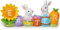 Aoutrow Osterhaseneier aus Kunstharz mit dem Wort Ostern, Haseneier, Tischfigur aus Kunstharz für Ostern, Zuhause und Büro, Osterdekoration, Osterfigur-Dekoration