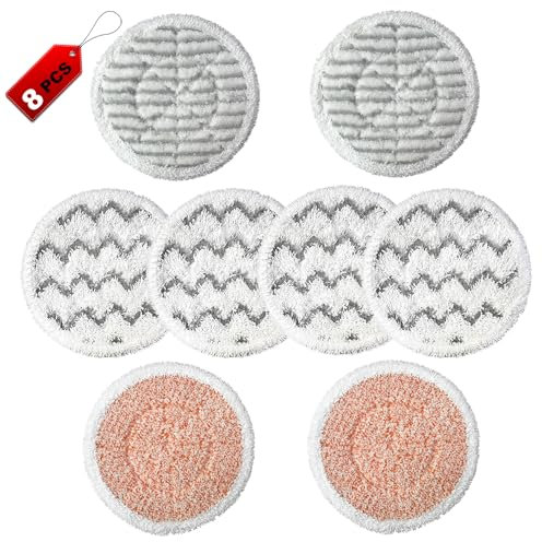 Verbesserte rotierende Dampfreiniger-Pads, kompatibel mit Bissell SpinWave SmartSteam Scrubbing Dampfreiniger 3897A, 3712, 3712W, 1641112, 8er-Pack, normale und schwere Scheuerpads