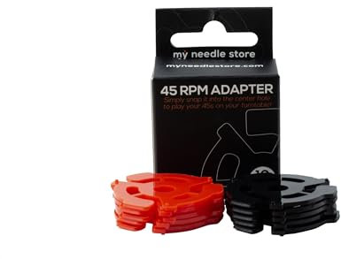 My Needle Store [SA-10] 45 Record Adapter, 10 Pack (5 Red, 5 Black) for 45 RPM Records - Compatible with Record Players and Turntables; Perfect for Seven Inch Vinyl