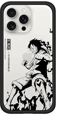 RhinoShield Modulare Case kompatibel mit [iPhone 15 Pro Max] | Mod NX - Anpassbare & stoßdämpfende Schutzhülle im schlanken Design - 3.5 Meter Fallschutz - Schwarz [One Piece/Luffy B&W]