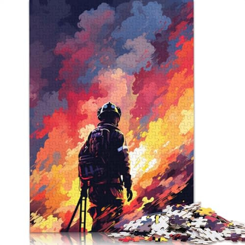1000-teiliges Puzzle für Erwachsene, künstlerische Feuerwehr-Puzzles für Erwachsene, Holzpuzzles, Lernspiele für Erwachsene und Kinder, 75 x 50 cm