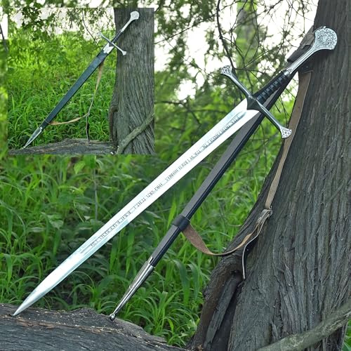 Schlachtfeld Replik-Schwert, Kohlenstoffstahl 109 cm Schwert, Falchion Echt - Wikinger Funktionsfähig, Vollgriff/Mit Scheide, Authentisches Sessional Geschenk-Für Schwerter