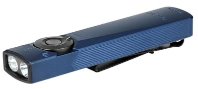 OLIGHT Arkfeld Ultra Class1 1400 Lumens Rechargeable Torch with UV LED, Green Beam and White Light, Flat Flashlight with Two-Way Pocket Clip for Working, Checking and Outdoors (Navy Blue, NW)