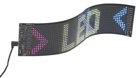 LENDISIY Indicador LED programable, flexible, 37 x 9 cm, letrero luminoso personalizado