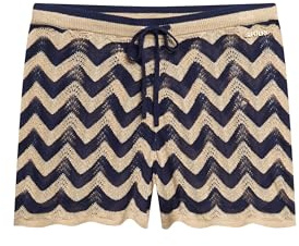 Superdry Damen Strick-Shorts mit Zickzackmuster