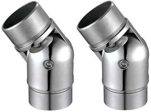 2 Stück Edelstahl Handlauf Gelenkverbinder, Rohrverbinder Bausatz Einstellbarer Winkel Edelstahl Geländer Zubehör - Flexibel, Stilvoll und Langlebig