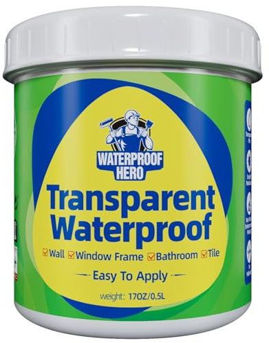 WATERPROOF HERO Revêtement Transparent Imperméabilisant, Agent Imperméabilisant Invisible à Base d'Eau pour Intérieur et Extérieur, Réparation de Fuites Multi-Surfaces, (0.5L)