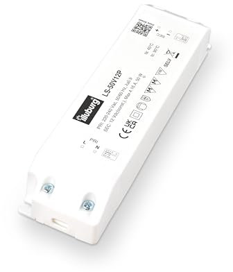 illuburg Transformateur LED 12V 50W Sans Scintillement pour G4 GU5,3 Bande de LED Bloc d'Alimentation Driver