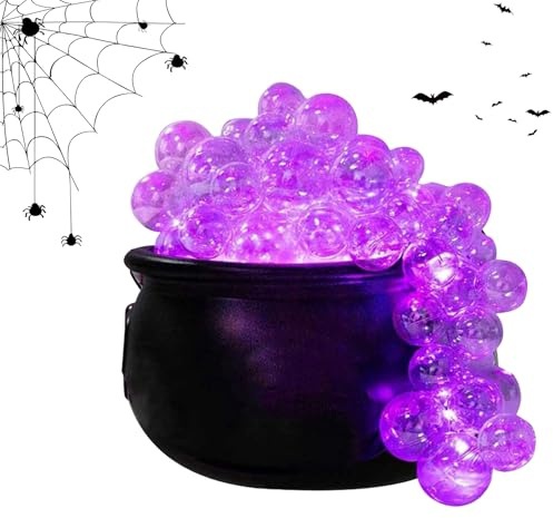 Manolyee Big Cauldron Pots Halloween Decorations - Vintage Decor Light up Witches Cauldron Black Bowl | Festive Tripod Witch Kettle for Themed Events Desktop