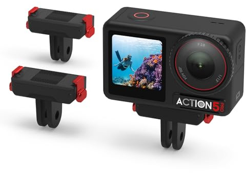 BRDRC Magnetische Schnellspanner-Adapterhalterung für DJI Action, Erweiterungsbasis mit 1/4-Zoll-Schraubenloch für Go Pro Adapter, kompatibel mit DJI Osmo 360, Action 5 Pro 4 3 Zubehör, 2 Stück