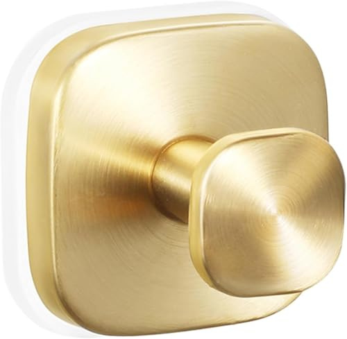 Luxe Hold No-Drill Hooks, 2025 Upgraded Suction Cup Hooks, Stainless Steel Waterproof Suction Cup Hooks for Shower, Bathroom, Hanging Towels, Mounting on Glass Shower Doors, Tile (gold-1 pcs)