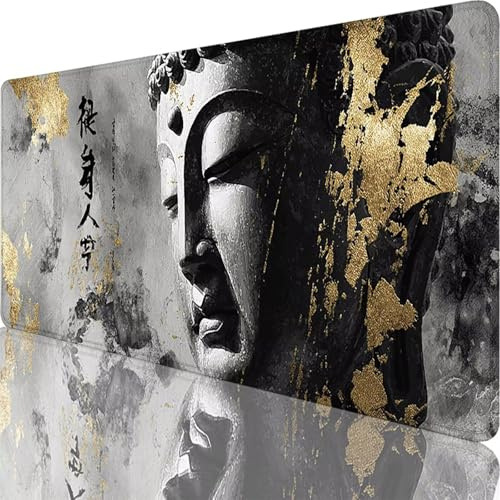 Grau Mauspad XXL 700 x 400 x 4 mm, Groß Gaming Mauspad Zen Desk Mat mit Vernähte Kanten, Wasserdicht Anti-Rutsch Mousepad PC, Laptop Verbessert Präzision und Geschwindigkei für Büro Zuhause l-1701