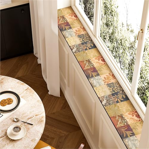 CHZFFD Fensterbank Matte Fensterbankmatte Für Streichen, Balkonschutzmatte Mit Rutschfester Unterseite, Zierkissen Für Erkerfenster/Garderobe/Innenbereich(C,LxW 150x70cm)