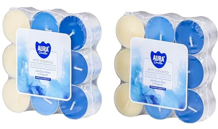 36 Stück Anti Tabak Duft Teelichter Set Frische Aroma Duftkerzen Neutralisierend Tischdeko Kerzenschein Gegen Nikotin- Rauch- Tabakgeruch