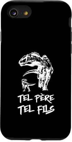 Hülle für iPhone SE (2020) / 7/8 Tel Vater Tel Sohn Dinosaurier Präsentiert