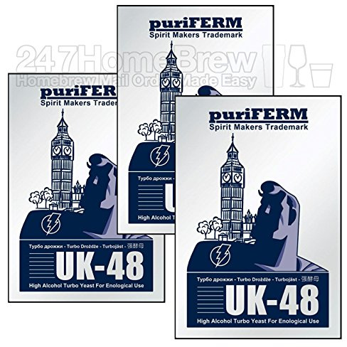 3X Puriferm UK-48 Turbo Yeast 48hr High Alcohol fermentaion