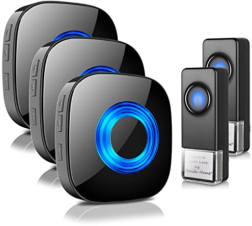 Wireless Doorbell with 3 Receivers 2 Buttons 1000ft Range Door bell Chimes