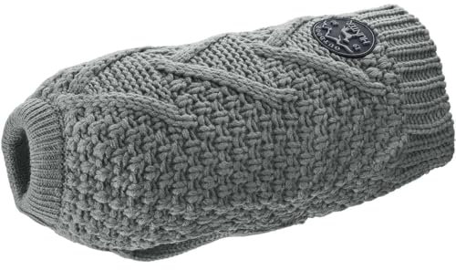 HUNTER Hundepullover MALMÖ, Farbe: grau, klassisches Zopfstrick-Muster, wärmend & bequem, elastisch für optimalen Sitz, reflektierend für mehr Sichtbarkeit, waschbar bei 30°C, Größe: 30