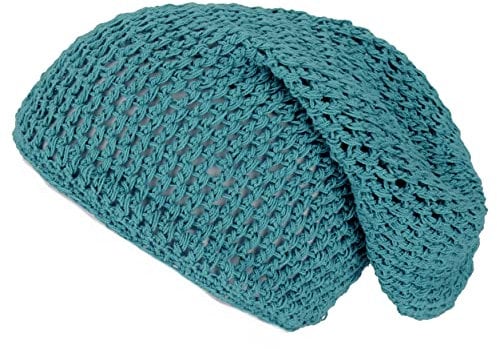 GURU SHOP Beanie, Baumwoll-Häkelmütze - Petrol, Herren/Damen, Baumwolle